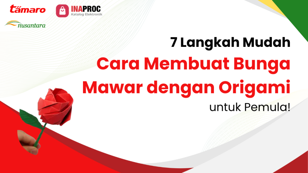 cara membuat bunga mawar dengan origami