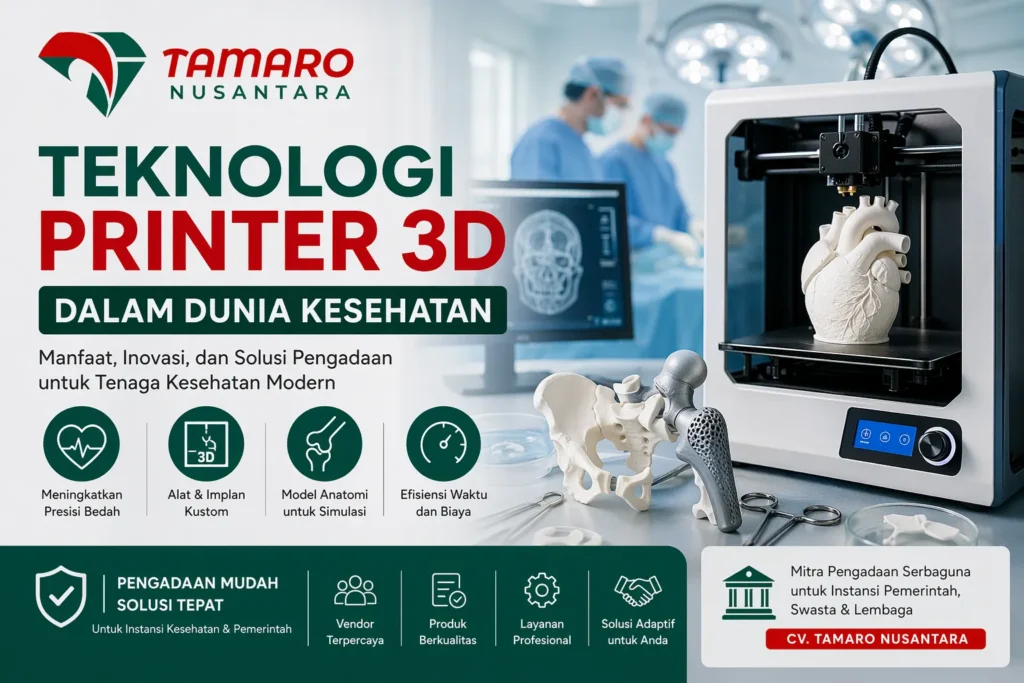 Teknologi printer 3D untuk kesehatan dan pengadaan medis oleh CV Tamaro Nusantara