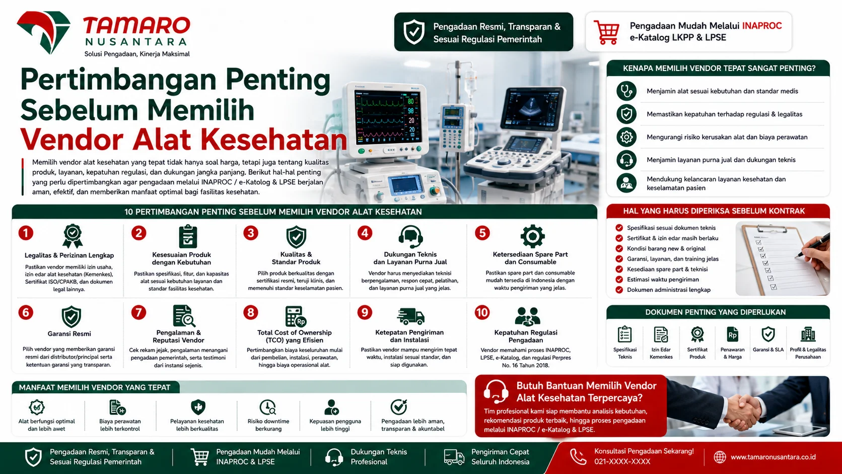 Pengadaan INAPROC Kabupaten Aceh Tamiang untuk instansi pemerintah dengan fokus pada legalitas produk, spesifikasi teknis, dukungan vendor, garansi, dan layanan purna jual.