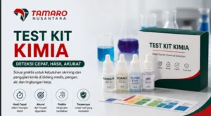 Produk test kit kimia lengkap dengan botol reagen dan alat ukur untuk pengujian praktis di bidang medis dan lingkungan