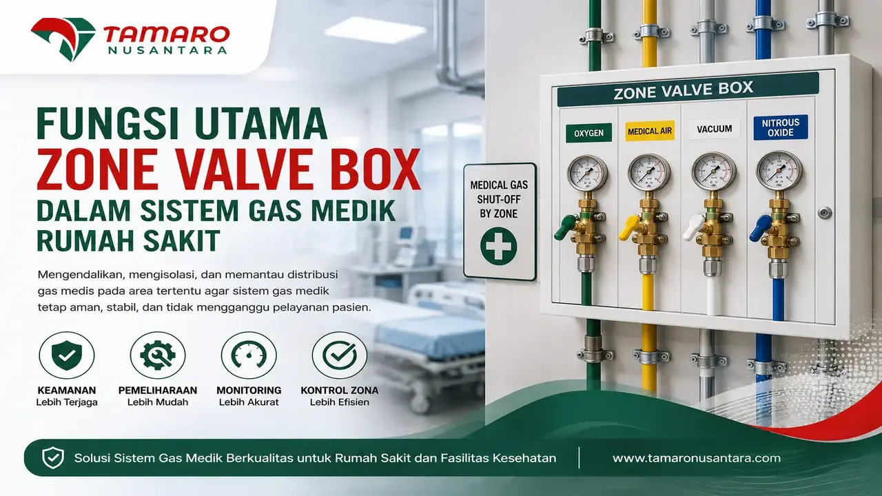 Fungsi utama zone valve box dalam sistem gas medik rumah sakit untuk mengendalikan, mengisolasi, dan memantau distribusi gas medis sesuai standar keselamatan.