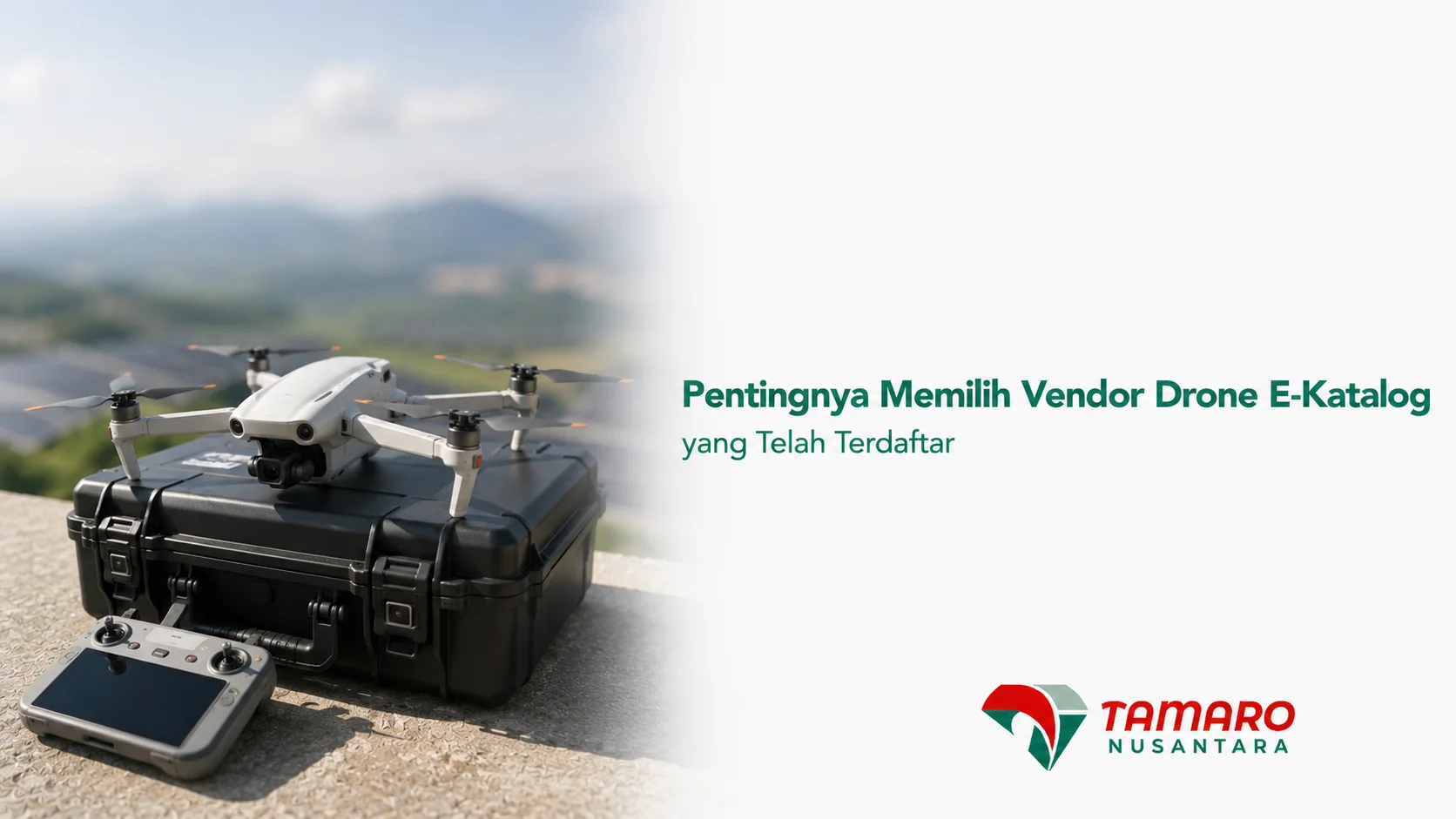 Drone profesional dengan perlengkapan pendukung untuk kebutuhan pengadaan melalui e-Katalog pemerintah.