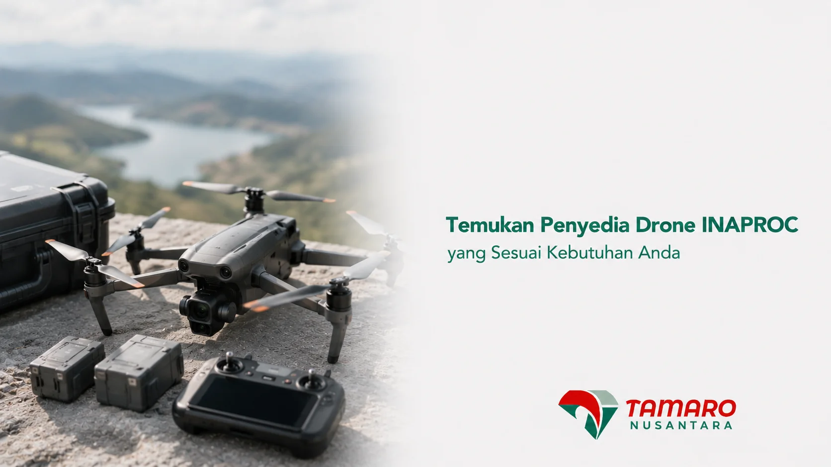 Drone profesional untuk kebutuhan pengadaan melalui INAPROC dengan perlengkapan lengkap yang mendukung operasional instansi.