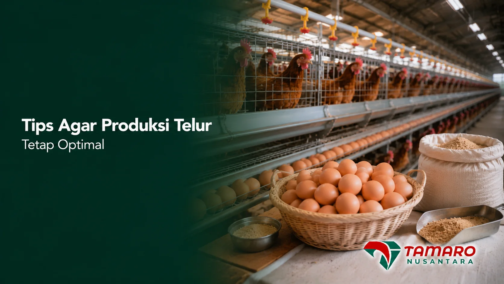 Kandang ayam petelur modern dengan ayam sehat dan hasil telur yang melimpah untuk mendukung produktivitas peternakan.