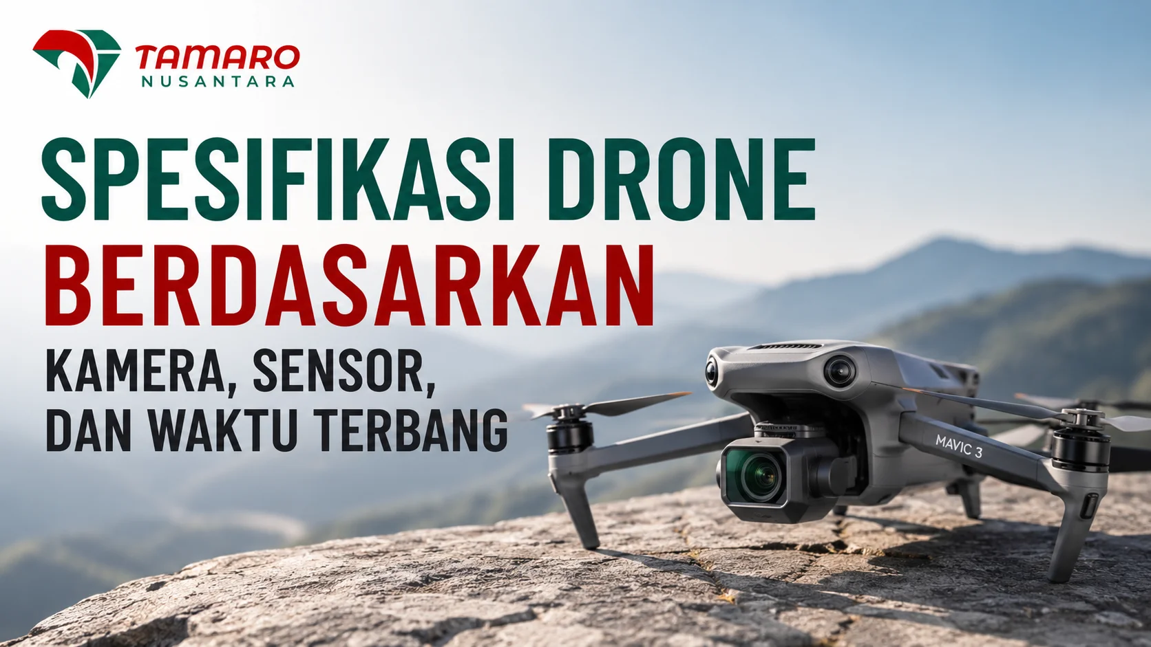 Spesifikasi Drone berdasarkan kamera, sensor, dan waktu terbang untuk kebutuhan fotografi, inspeksi, pemetaan, dan pengadaan pemerintah.