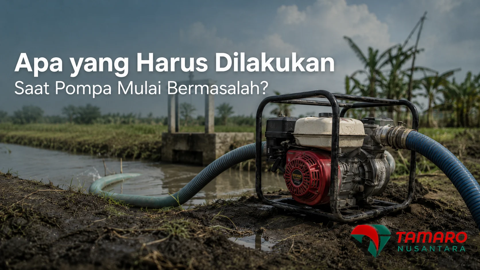 Pompa jinjing bermasalah saat digunakan untuk irigasi lapangan.