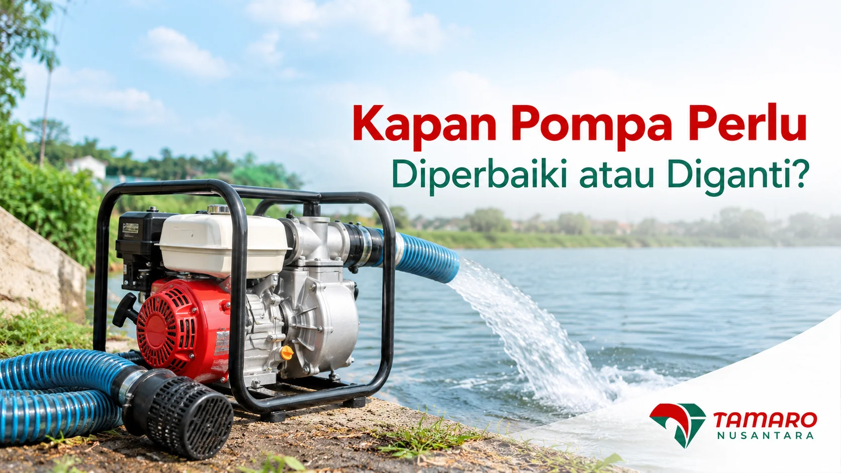 Pompa jinjing yang perlu diperbaiki atau diganti untuk kebutuhan lapangan.