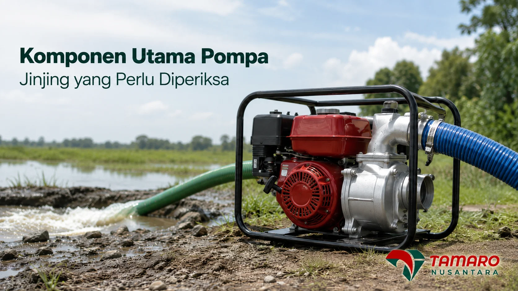 Komponen utama pompa jinjing untuk kebutuhan operasional lapangan.