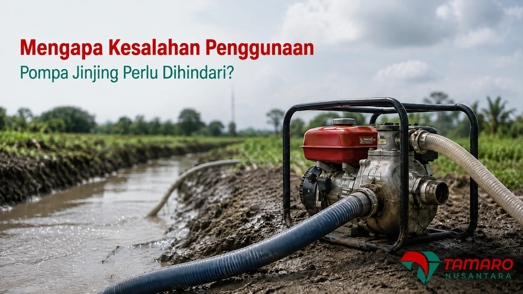 Pompa jinjing untuk kebutuhan irigasi dan pemindahan air di lapangan.