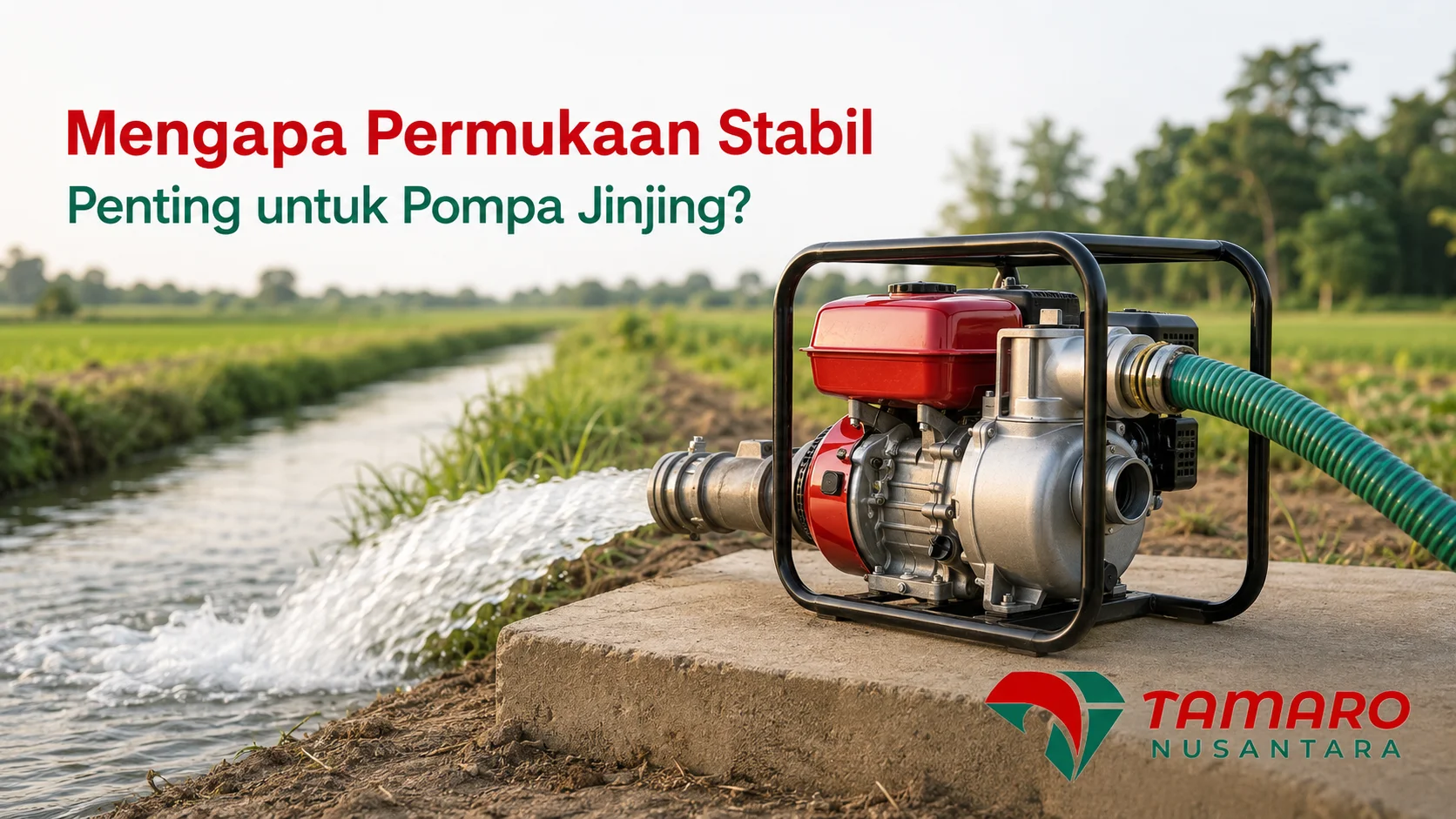 Pompa jinjing dipasang pada permukaan stabil untuk penggunaan lapangan.