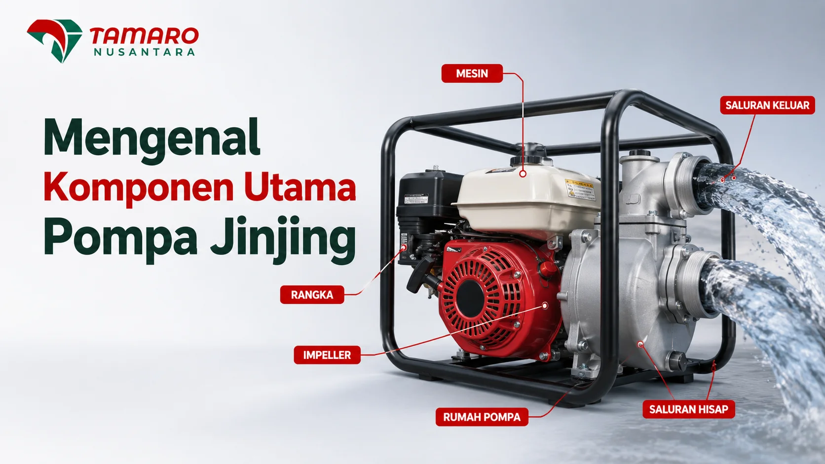 Supplier Pengadaan Pemerintah di Tangerang menyediakan pompa jinjing dengan komponen utama untuk kebutuhan operasional
