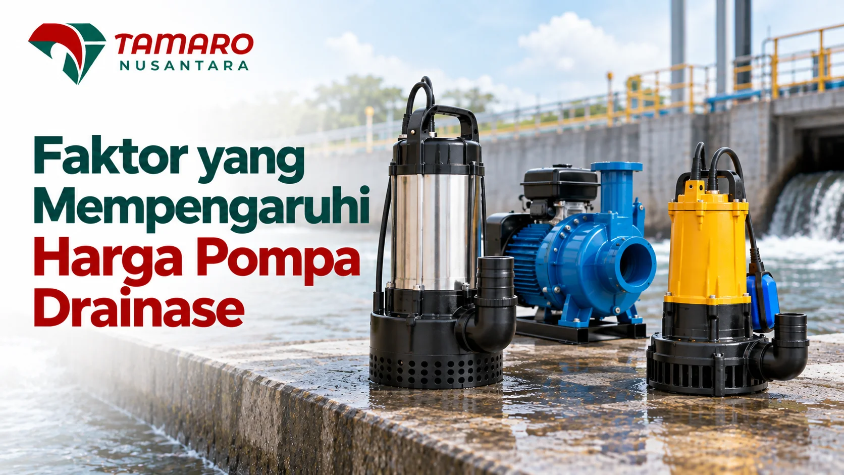 Harga Pompa Drainase Pemerintah berdasarkan kapasitas, material, sumber energi, dan spesifikasi teknis